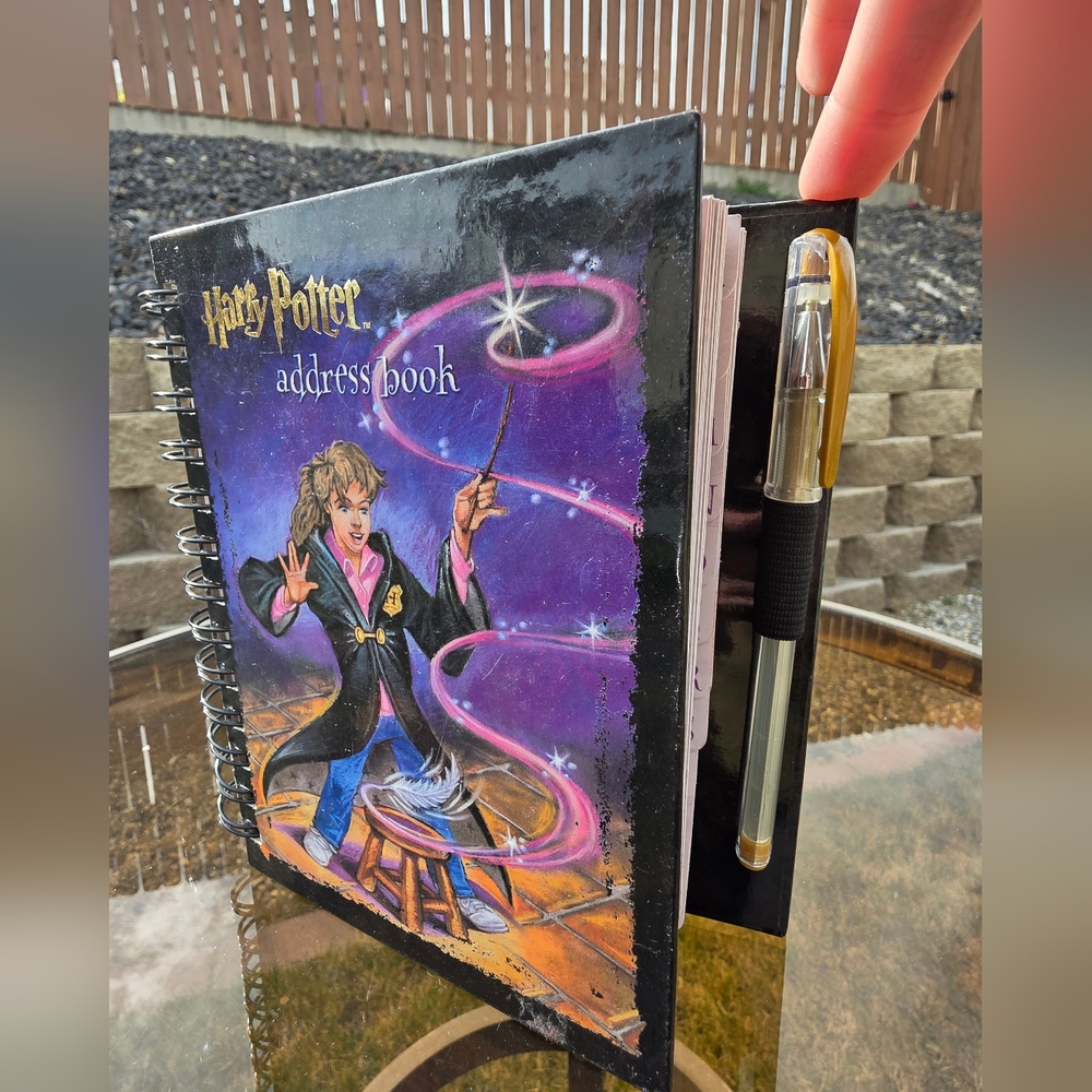Vtg Warner Bros. Harry Potter Address Book - Purple and Black Made In 2000